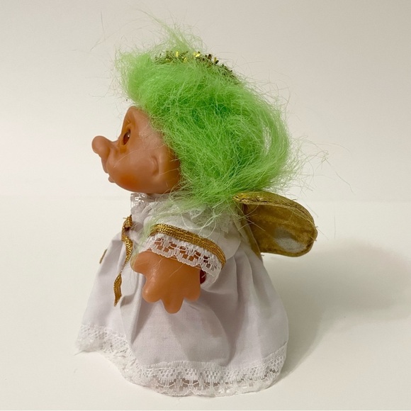 Vintage Dam Troll Angel Green Hair Doll - Picture 4 of 16